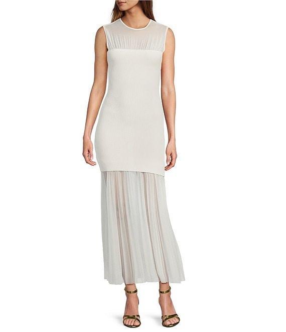 Antonio Melani Valentine Mesh Crew Neck Sleeveless Midi Dress Product Image