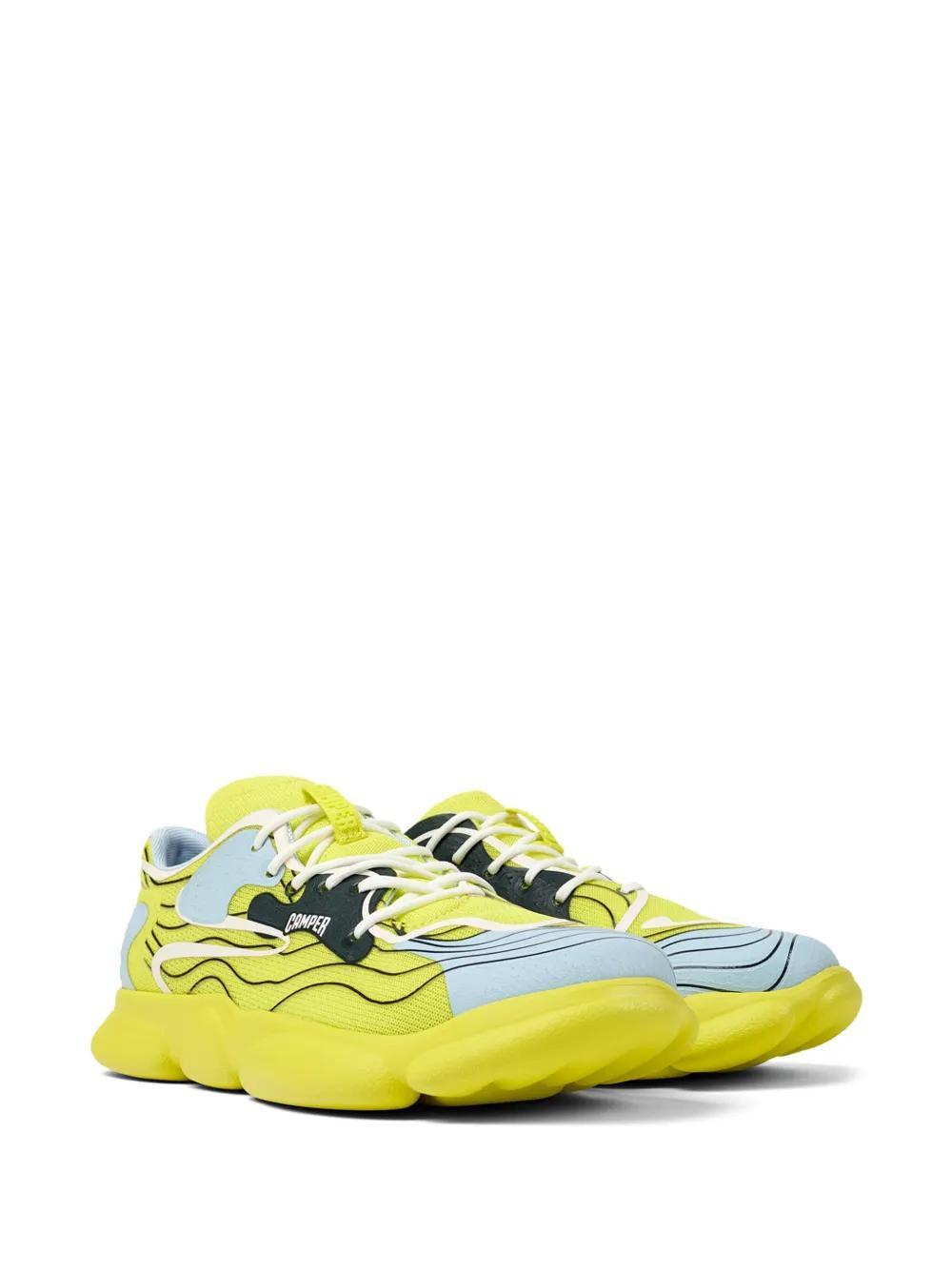 CAMPER Karst Wave-print Lace-up Sneakers In Bunt Product Image