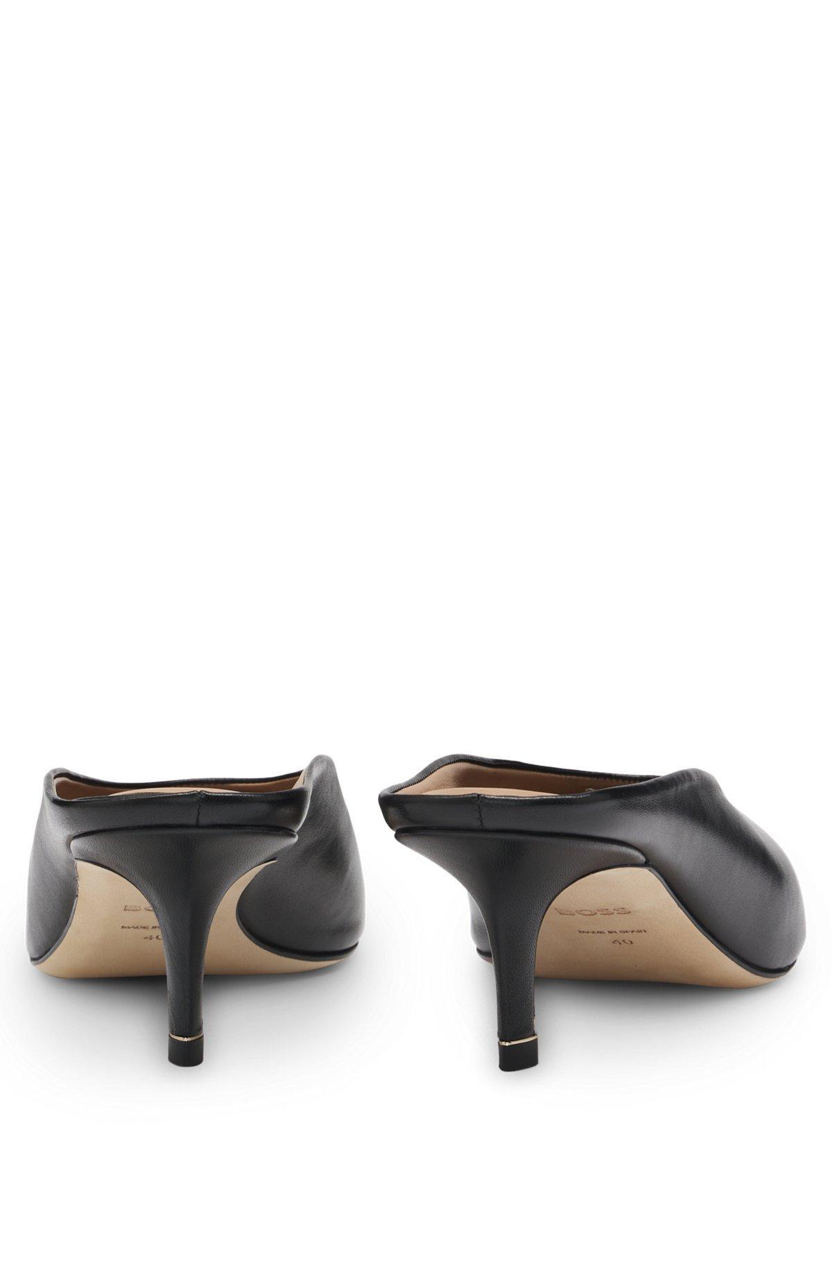 BOSS - Backless mules in nappa leather - Black Product Image