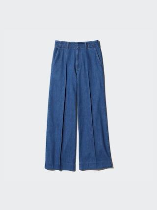 Womens Wide Trouser Jeans Blue 2XS UNIQLO US Product Image
