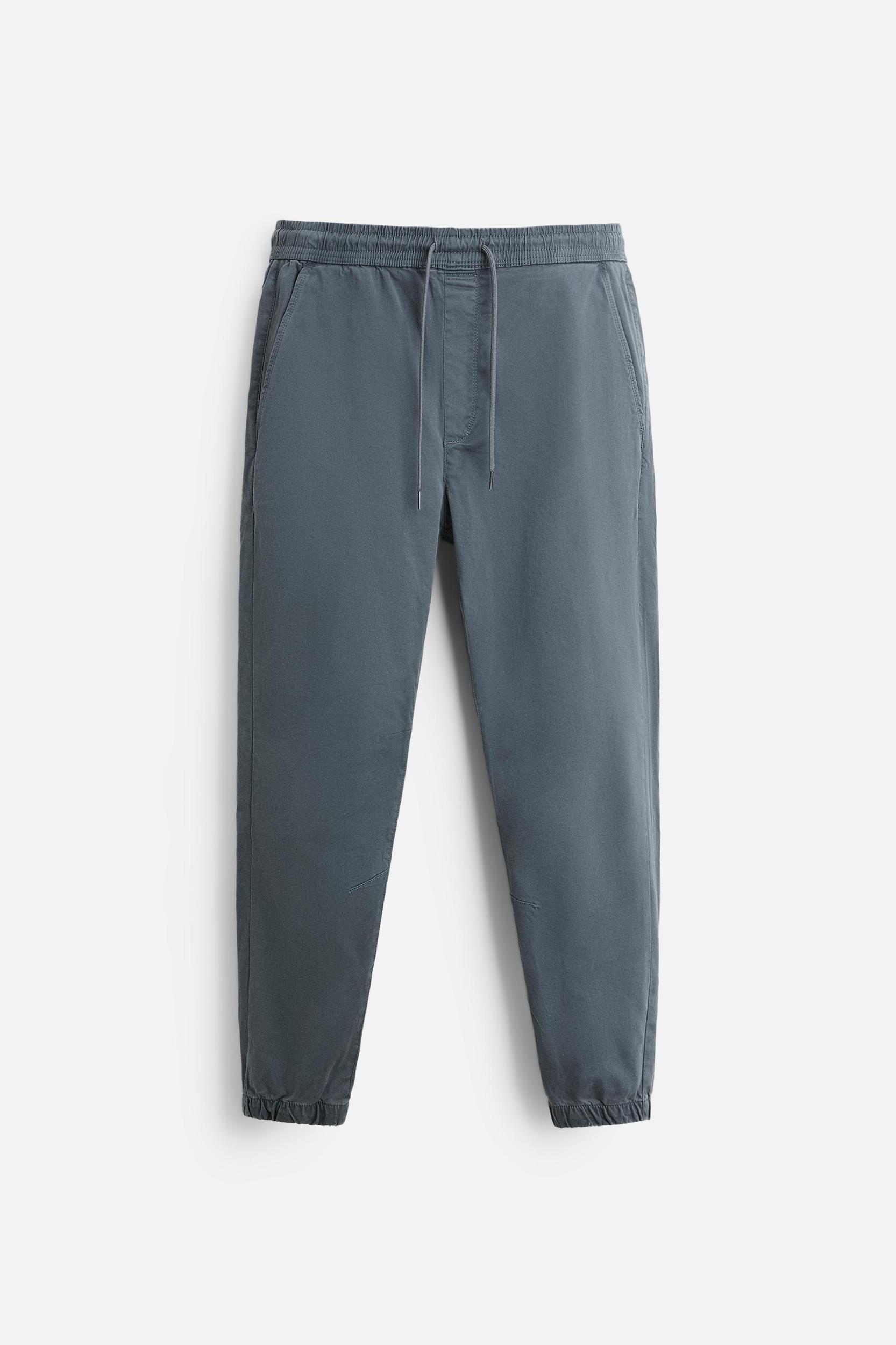 WASHED JOGGER-WAIST PANTS Product Image