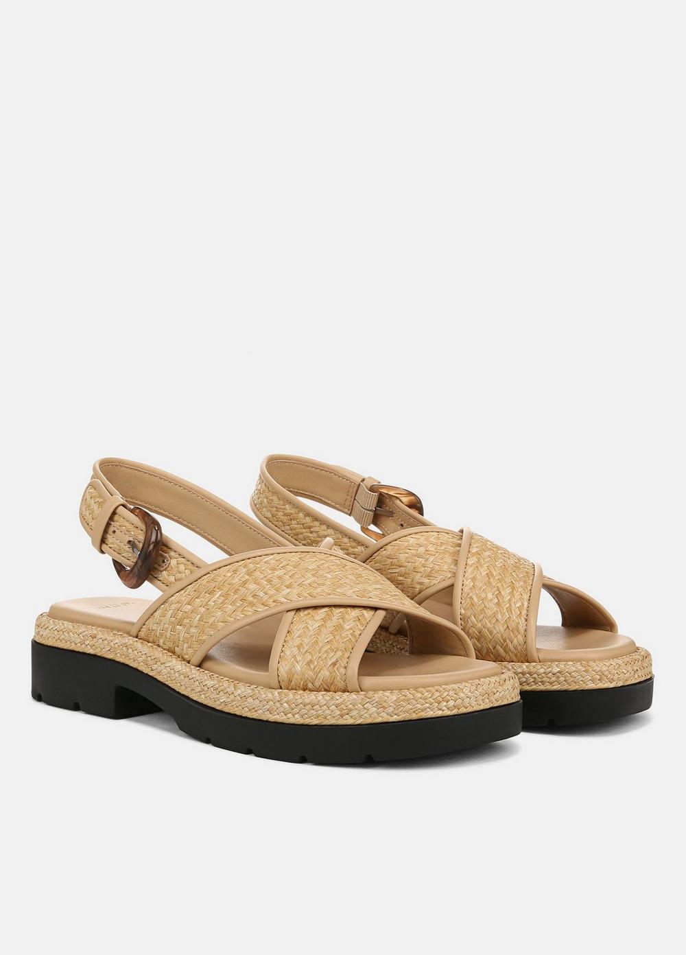 Womens Helena Raffia Lug-Sole Sandal, Toasted Wheat, Size 9 Vince Product Image