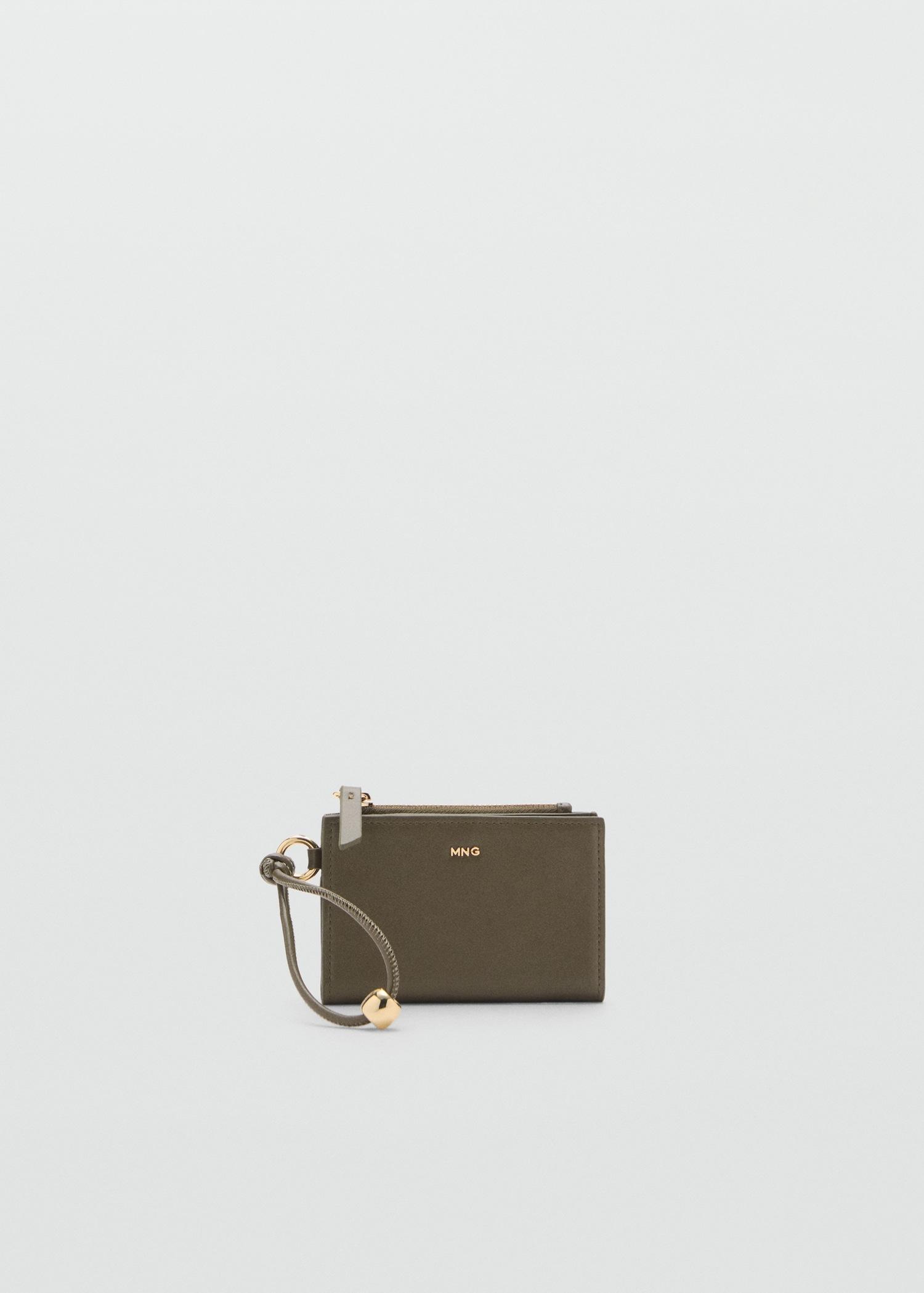 Leather-effect wallet with zipper - Women | MANGO USA Product Image