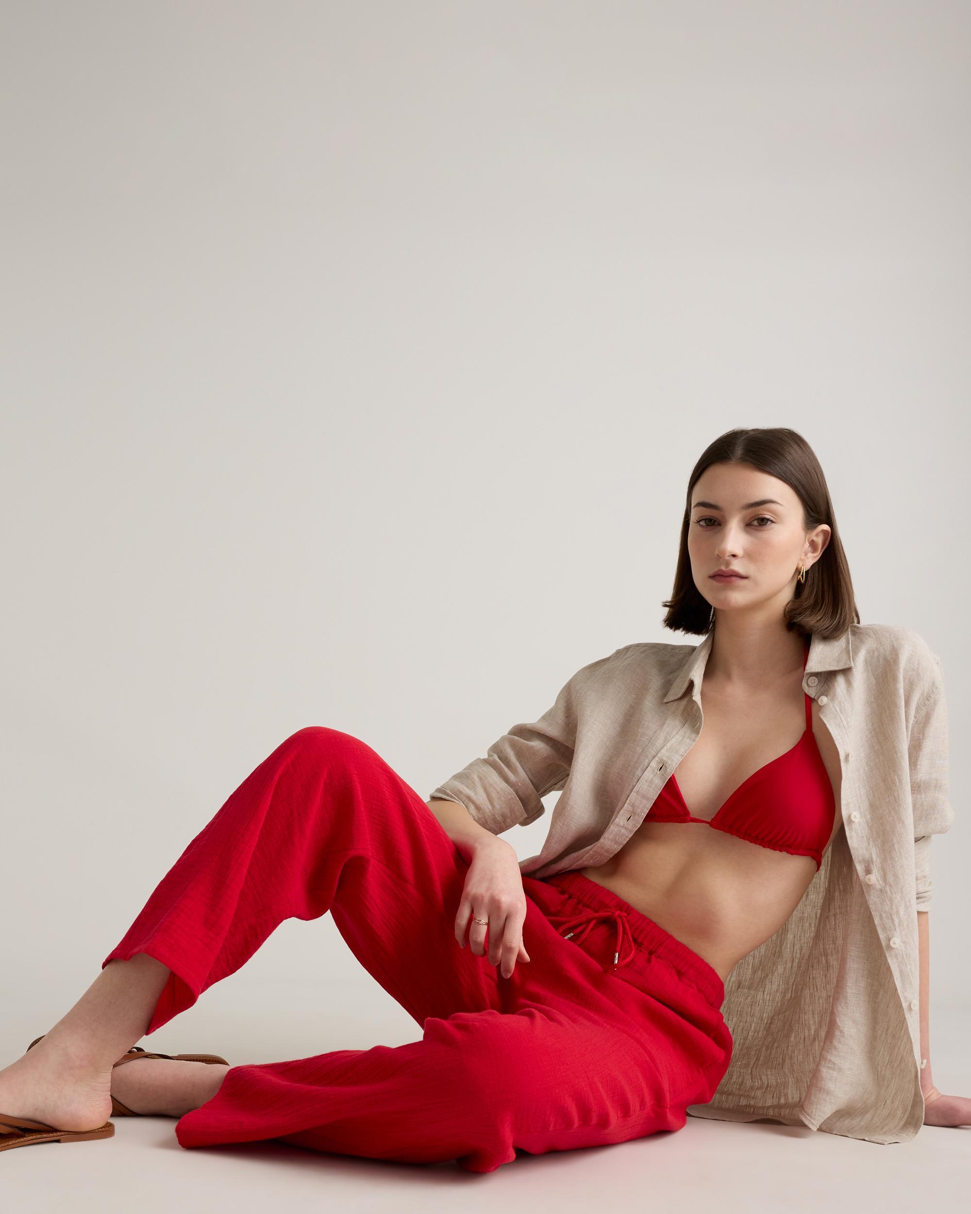 Quince | Women's Gauze Straight Leg Pants Size XS, Organic Cotton Product Image