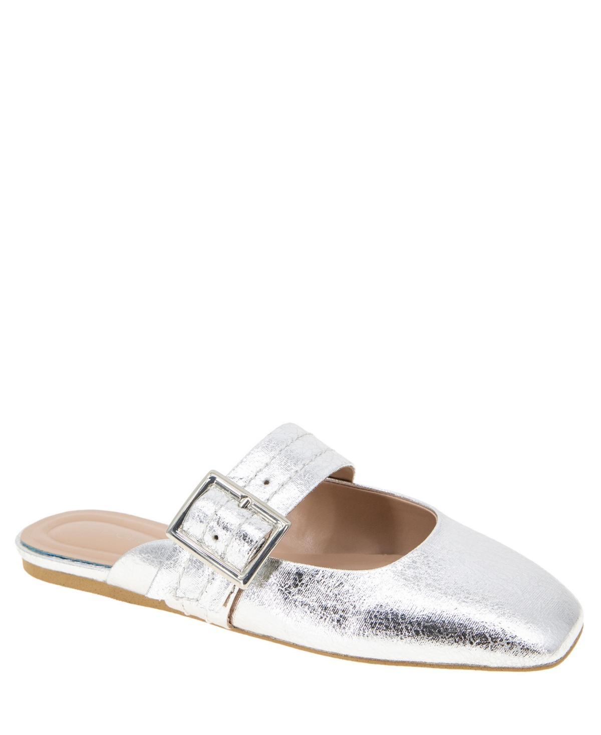 BCBGeneration Womens Hope Square Toe Buckle Slide Flat Mules Product Image