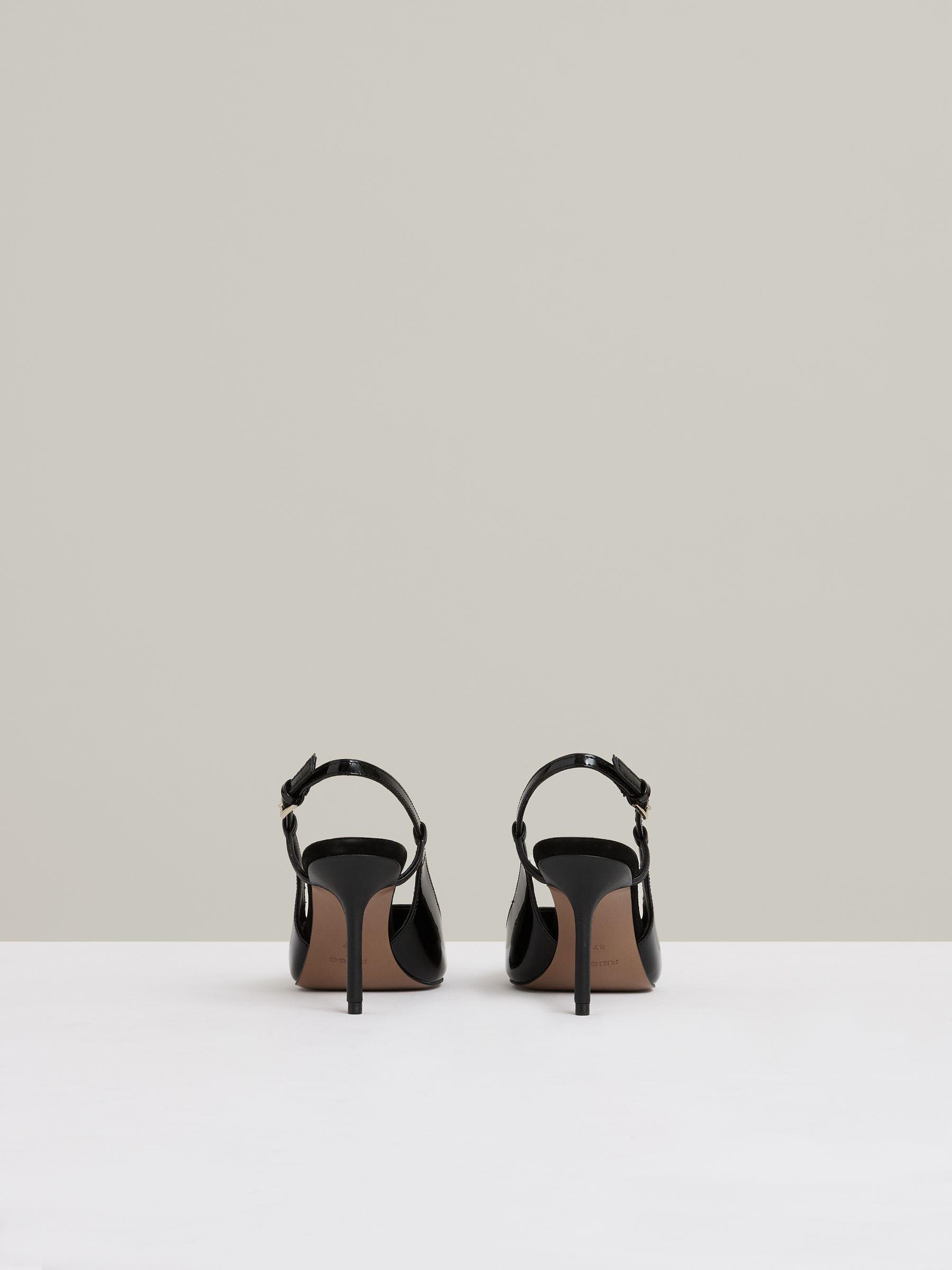 Leather Slingback Court Shoes in Black Product Image
