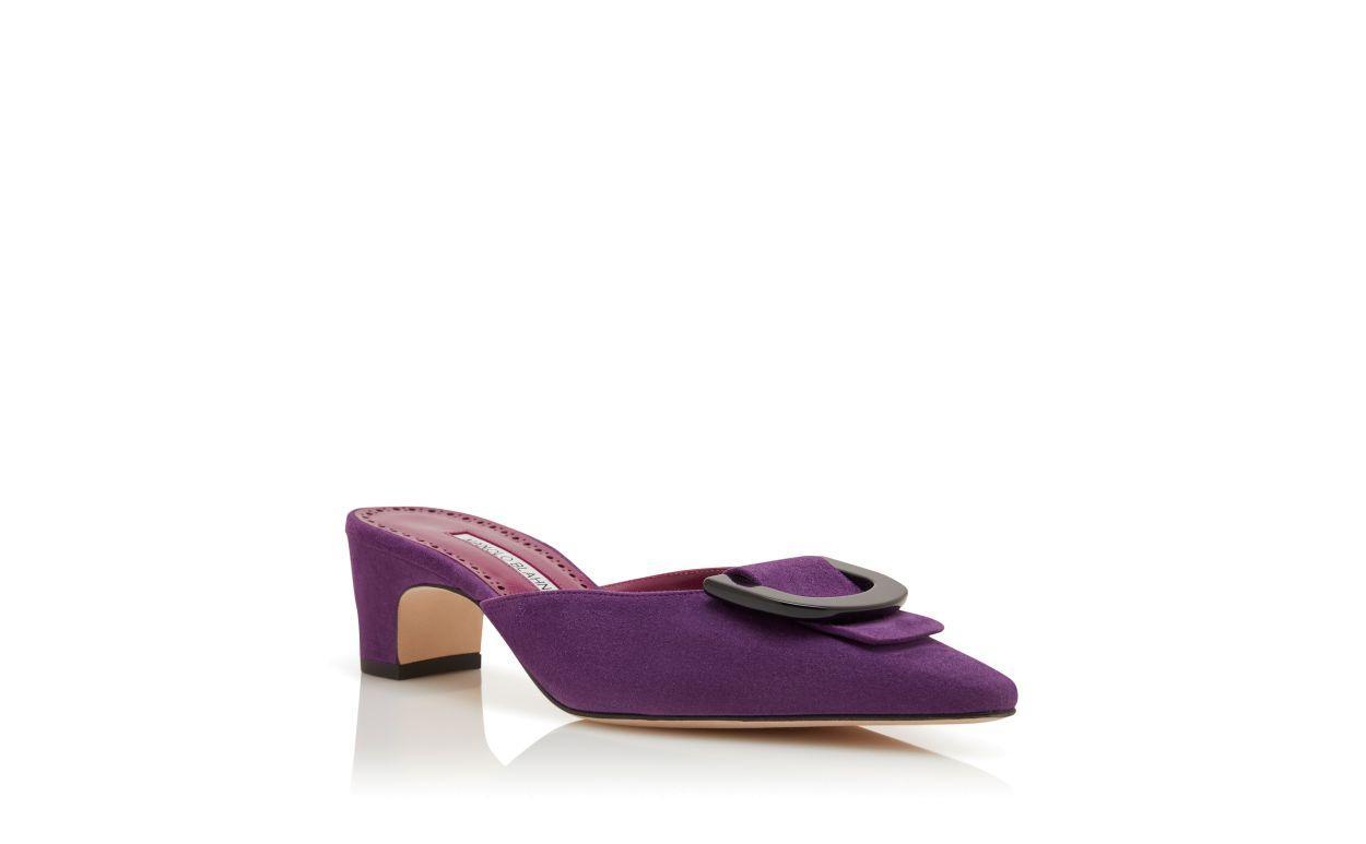 BETIMU Purple Suede Pointed Toe Mules  Product Image