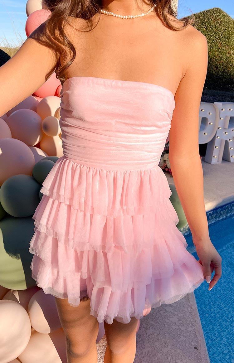 Leto Pink Mini Dress Girls Product Image
