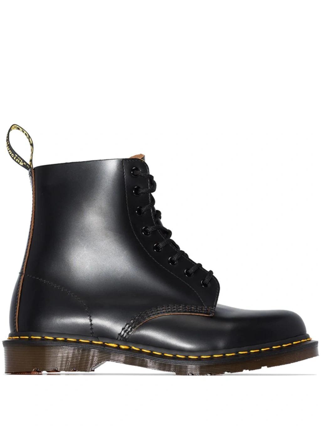 DR. MARTENS' Black Vintage 101 Leather Ankle Boots Product Image