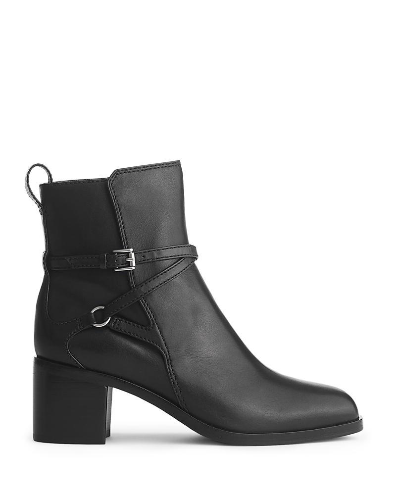 Hazel Leather Buckle Ankle Booties Product Image