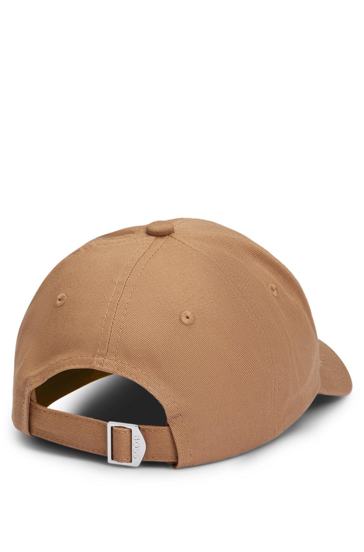 BOSS - Baseball cap in cotton twill with embroidered logo - Beige Product Image