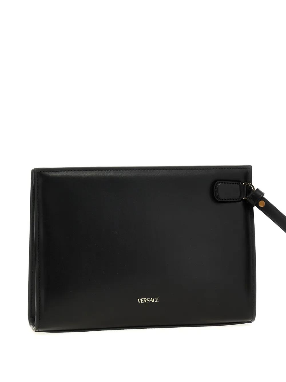 BURBERRY Check-pattern Cotton Clutch Bag In Purple Product Image