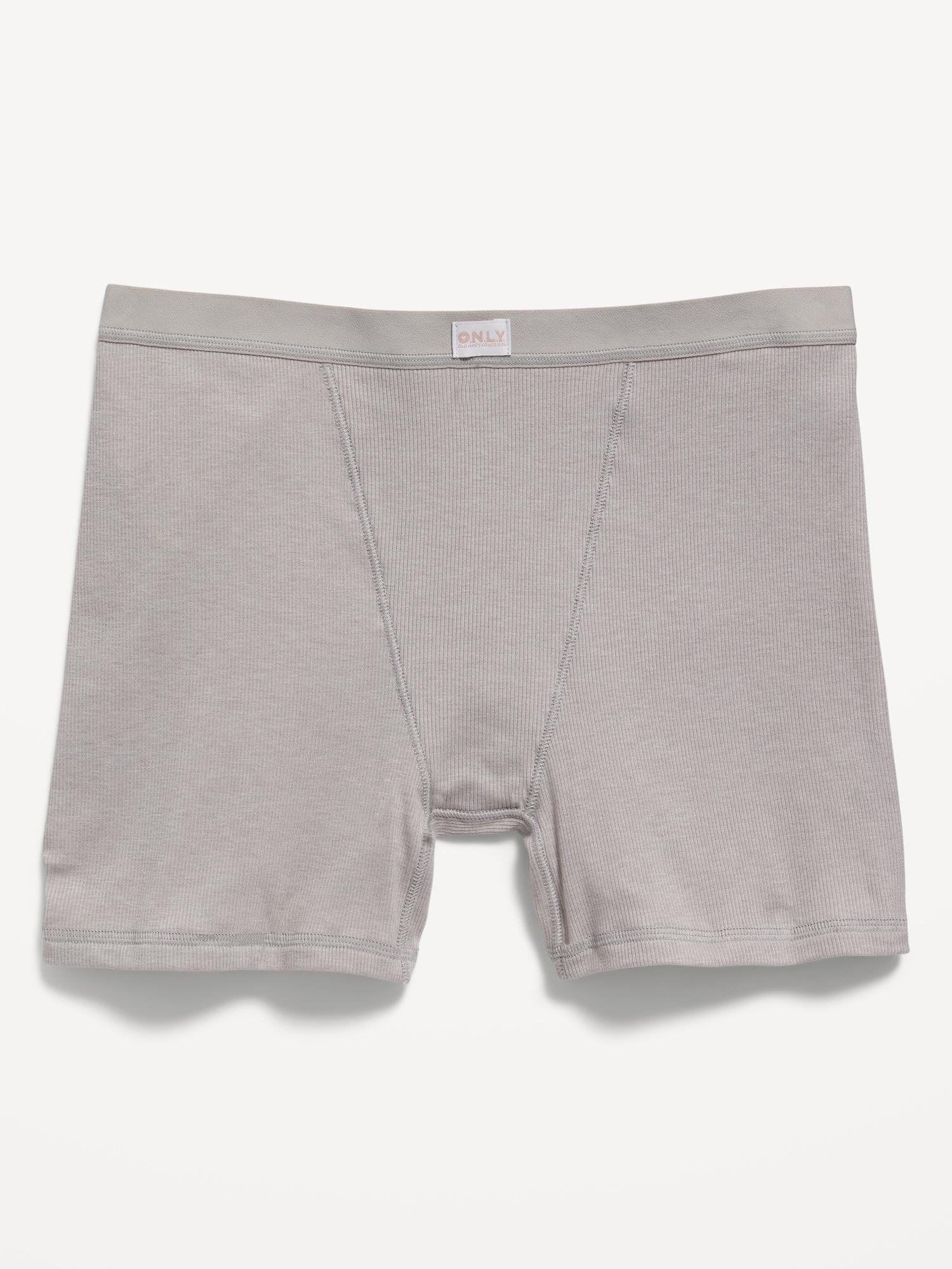 High-Waisted Ribbed Boyshort Briefs -- 3-inch inseam Product Image