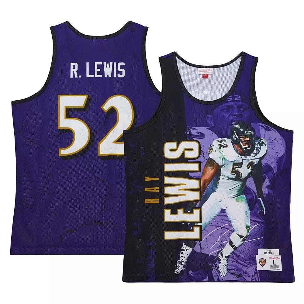 Men's Mitchell & Ness Ray Lewis Purple Baltimore Ravens 2000 Player Burst Tank Top, Size: 2XL Product Image