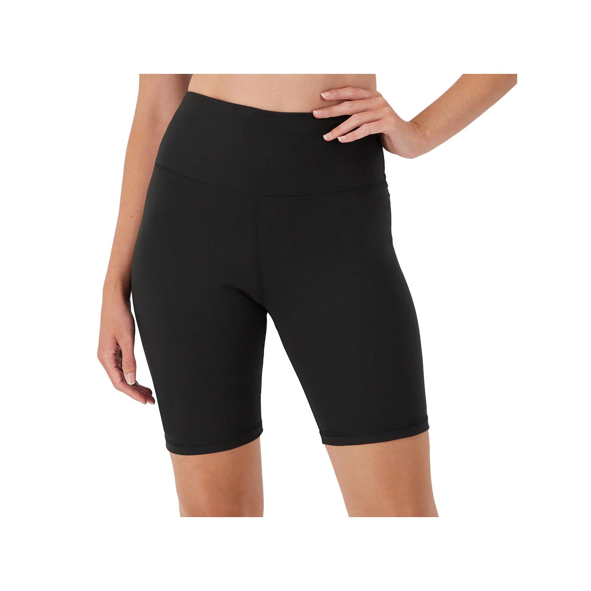 Women's Hanes Moves™ High-Waisted 7.25-in. Bike Shorts with Internal Pocket, Size: XL, Black Product Image