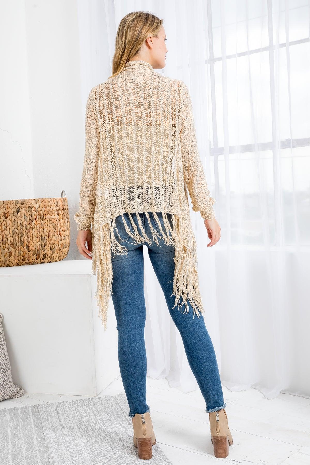 Crocheted long sleeve cardigan Product Image