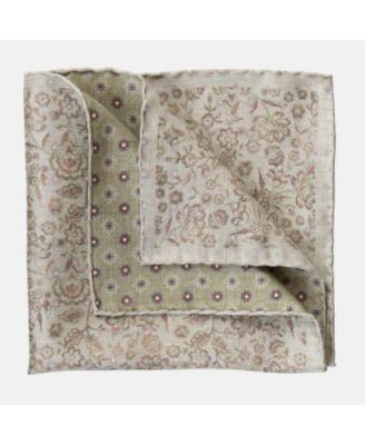 Elizabetta Pascal - Double Sided Silk Pocket Square for Men in Sage Green at Nordstrom Product Image