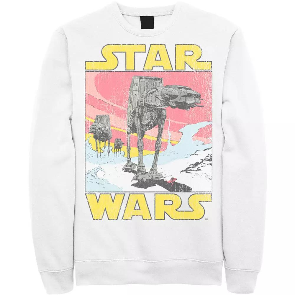 Men's Star Wars At-AT Retro Poster Sweatshirt, Size: Large, Grey Heather Product Image
