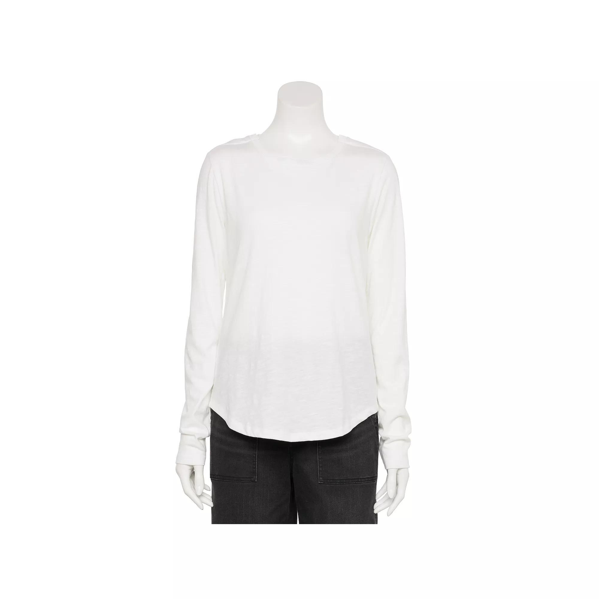 Womens Sonoma Goods For Life Adaptive Everyday Long Sleeve Crewneck T-Shirt Product Image