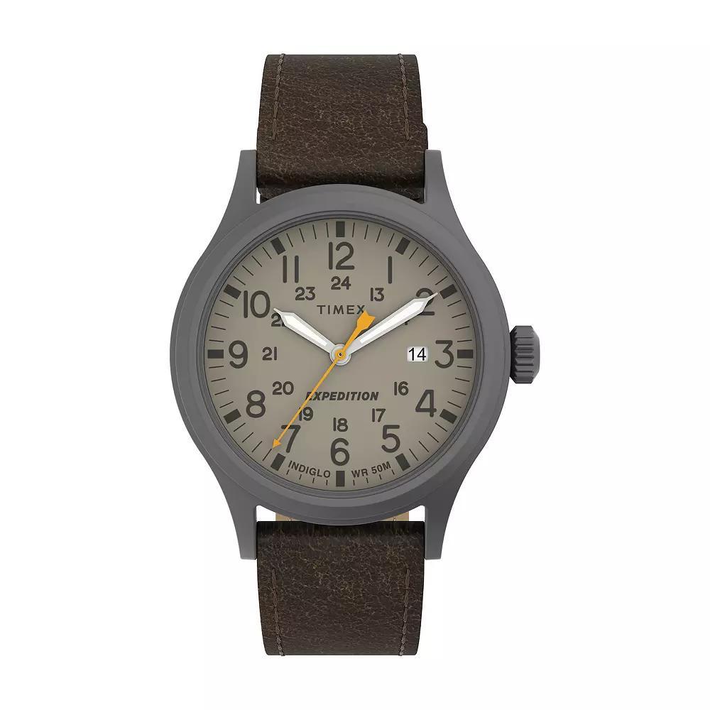 Timex® Expedition Scout Men's Leather Strap Watch - TW4B23100JT, Size: Large, Brown Product Image
