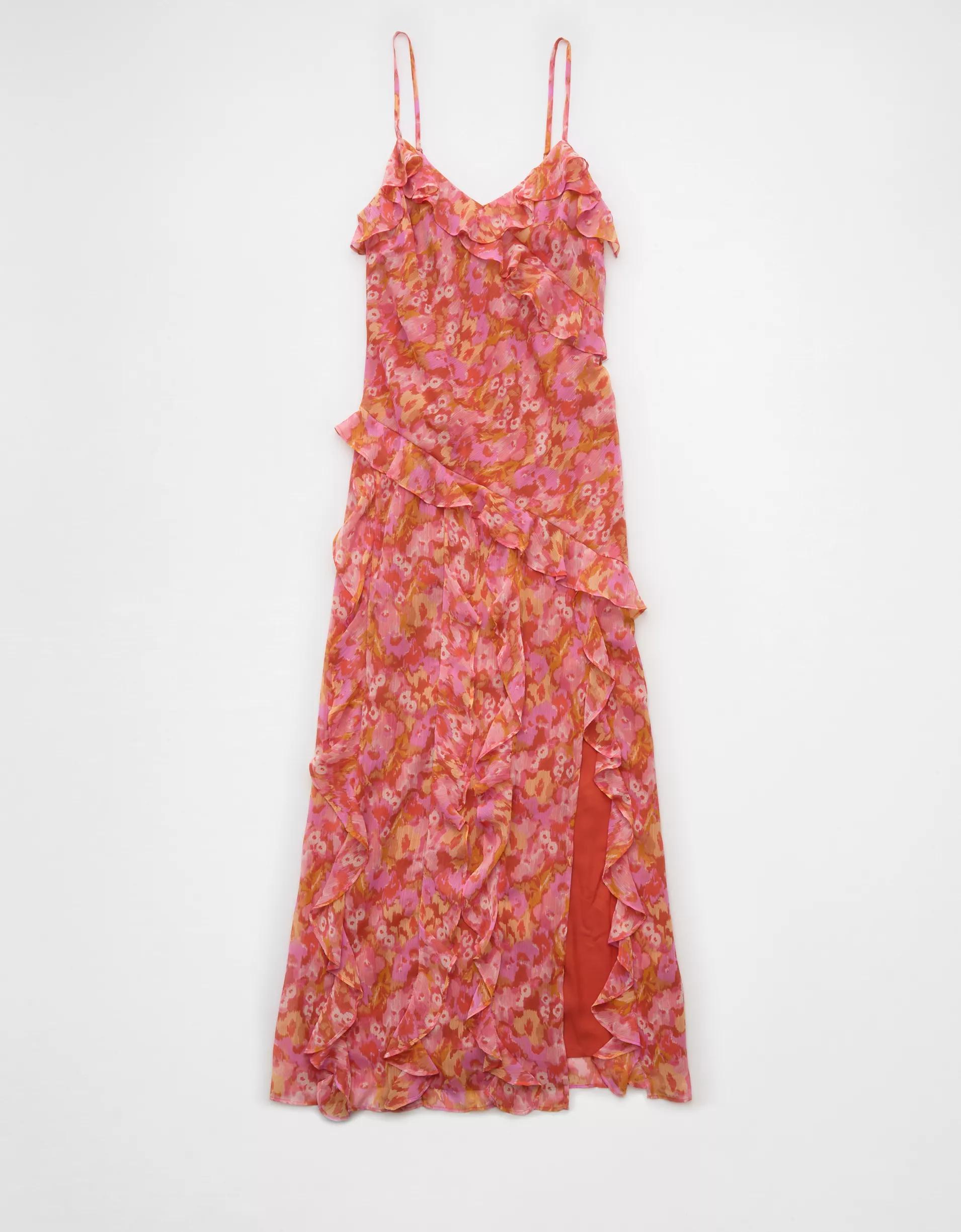 AE Ruffle Maxi Slip Dress Product Image
