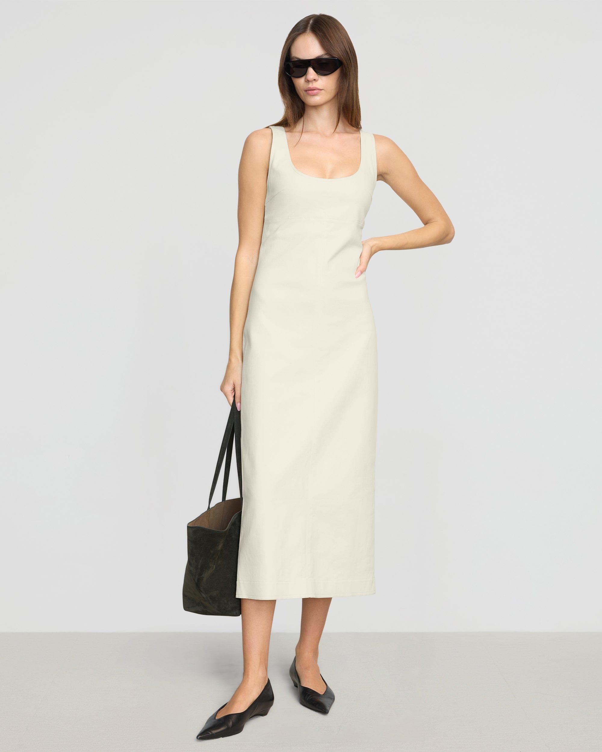 Mona Cotton Twill Scoop-Neck Dress Product Image