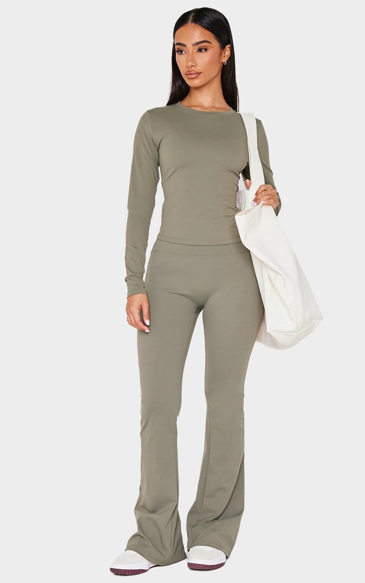 Petite Olive Sculpt Long Sleeve Gym Top Product Image