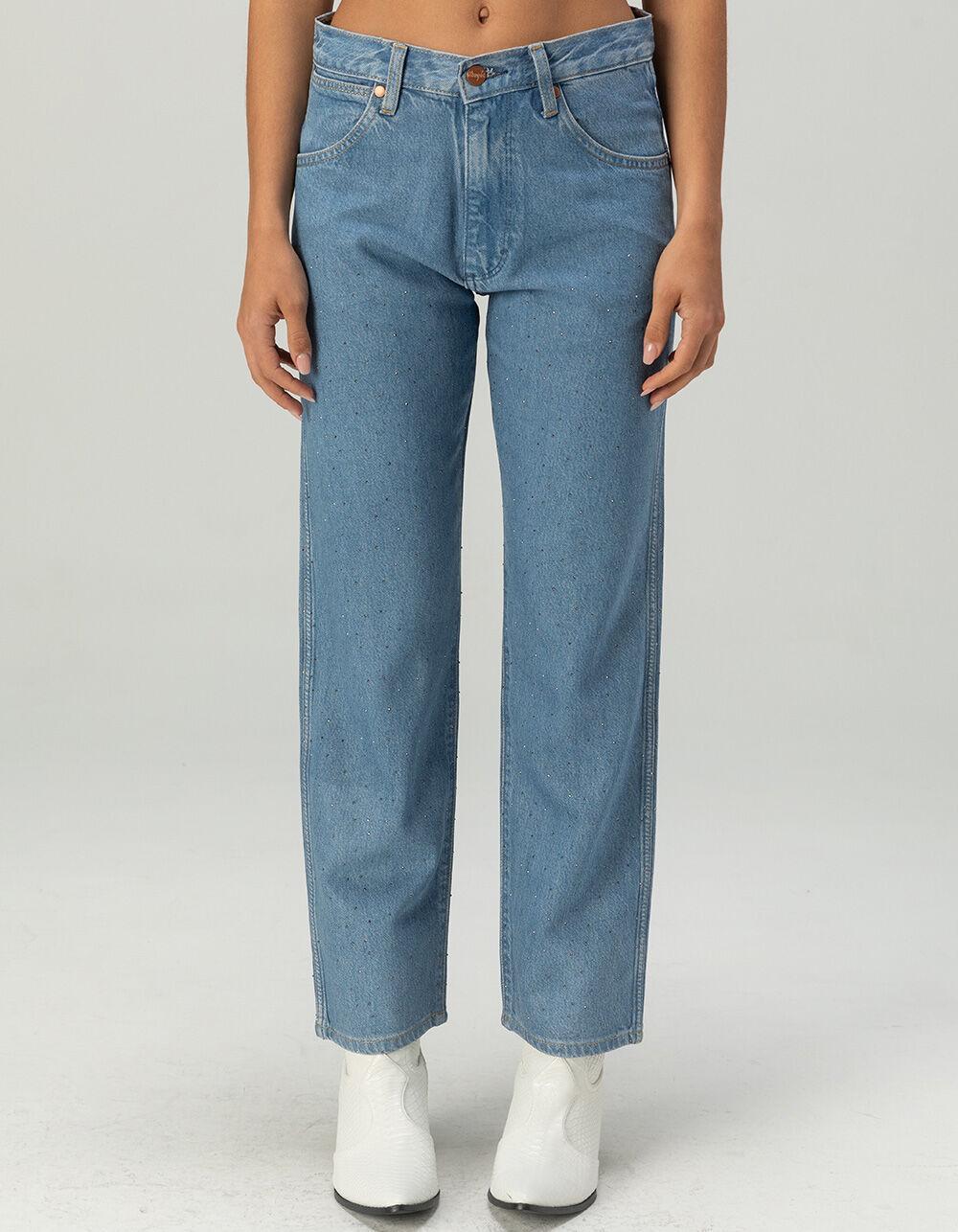 WRANGLER Sunset Mid Rise Straight Womens Jeans - LIGHT VINTAGE Product Image