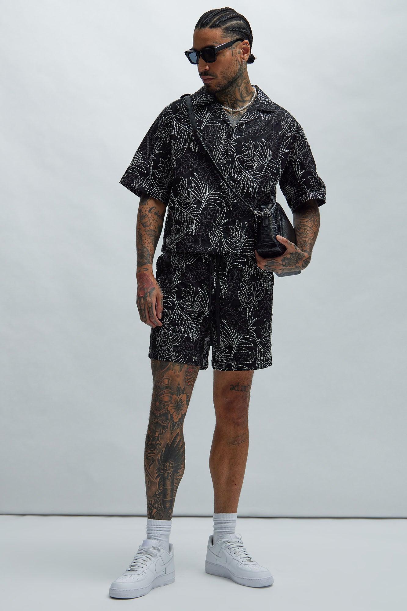 Come Thru Embroidery Shorts - Black/combo Product Image