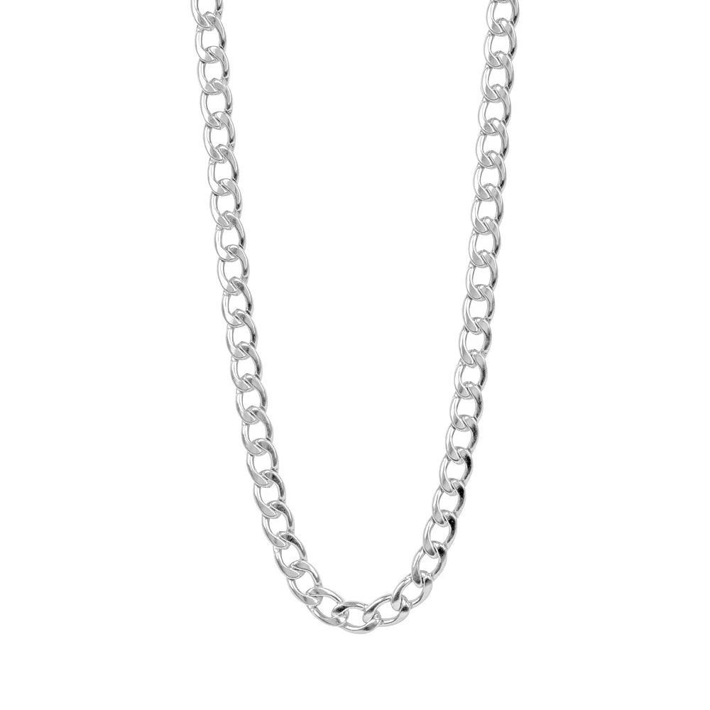 Men's Stainless Steel Round Curb Chain Necklace, Size: 24" Product Image