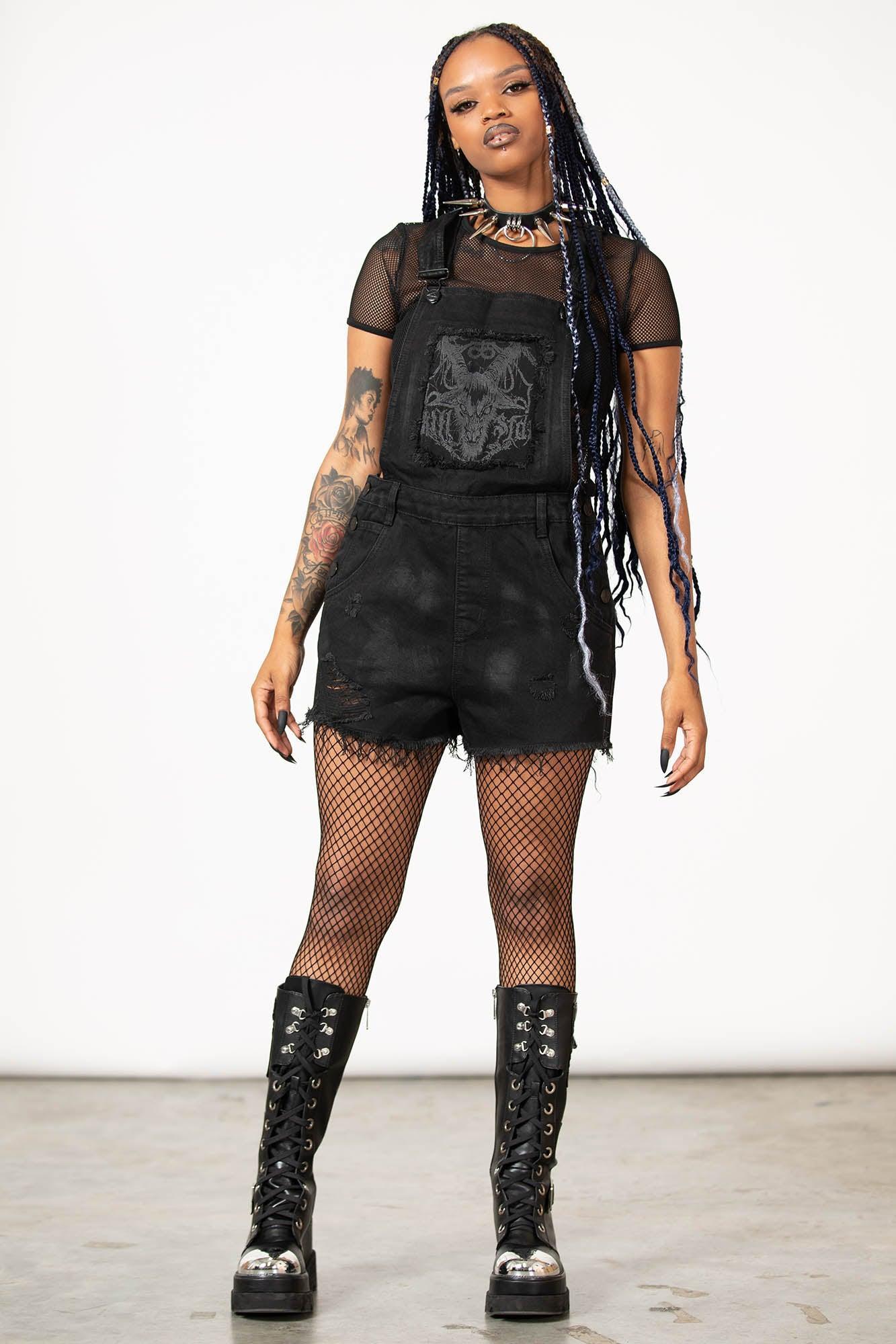 Foreteller Patch Denim Overalls Female Product Image