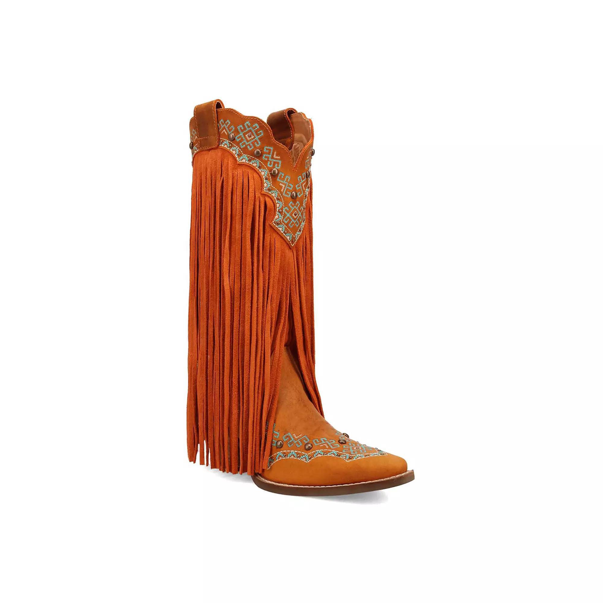 Dingo Tequila Sunrise Women's Suede Boots, Size: 8, Red Product Image