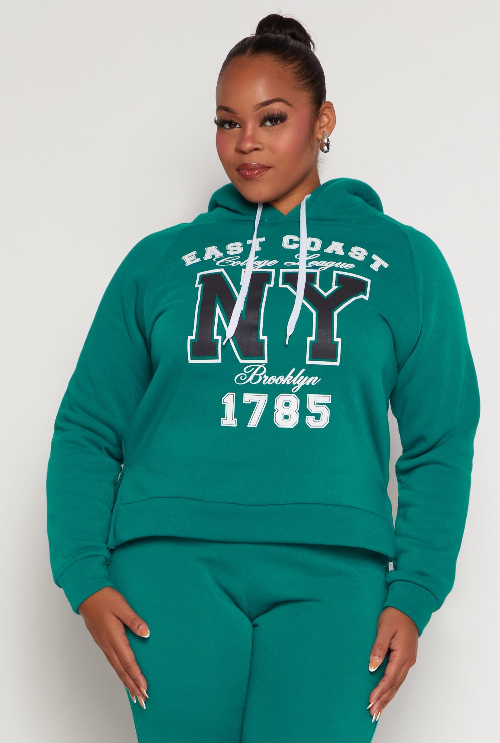 Womens Plus Size East Coast NY Graphic Pullover Hoodie Product Image