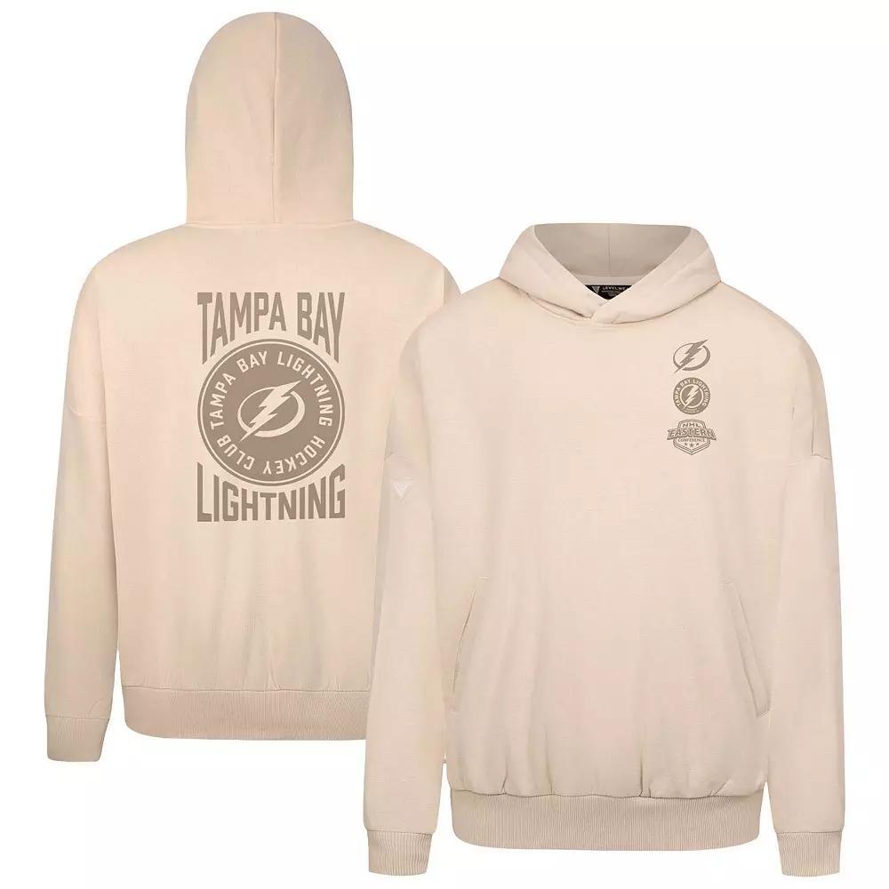 Mens Levelwear Cream Tampa Bay Lightning Contact Stamp Pullover Hoodie Product Image