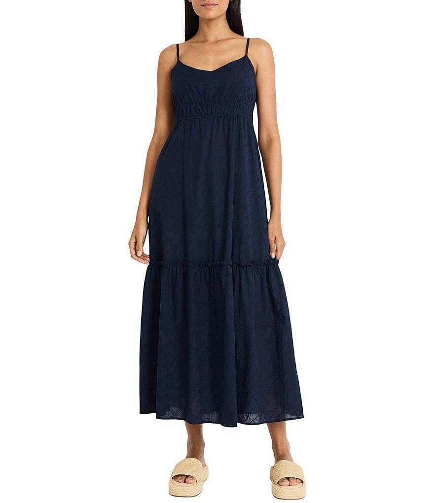The Good Journey Sweetheart Neck Tiered Eyelet Maxi Dress Product Image
