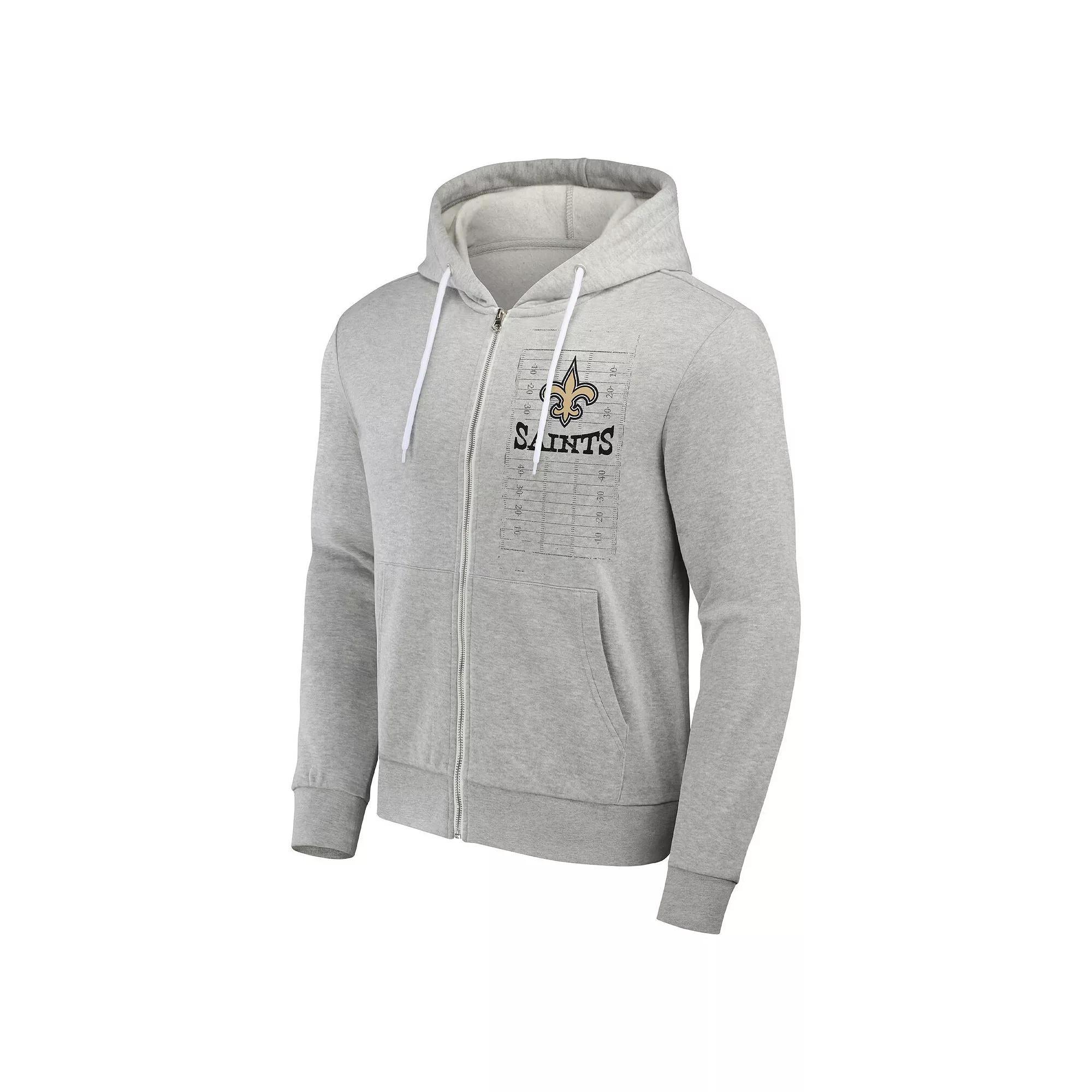 Men's NFL x Darius Rucker Collection by Fanatics Heather Gray New Orleans Saints Domestic Full-Zip Hoodie, Size: Small, Grey Product Image