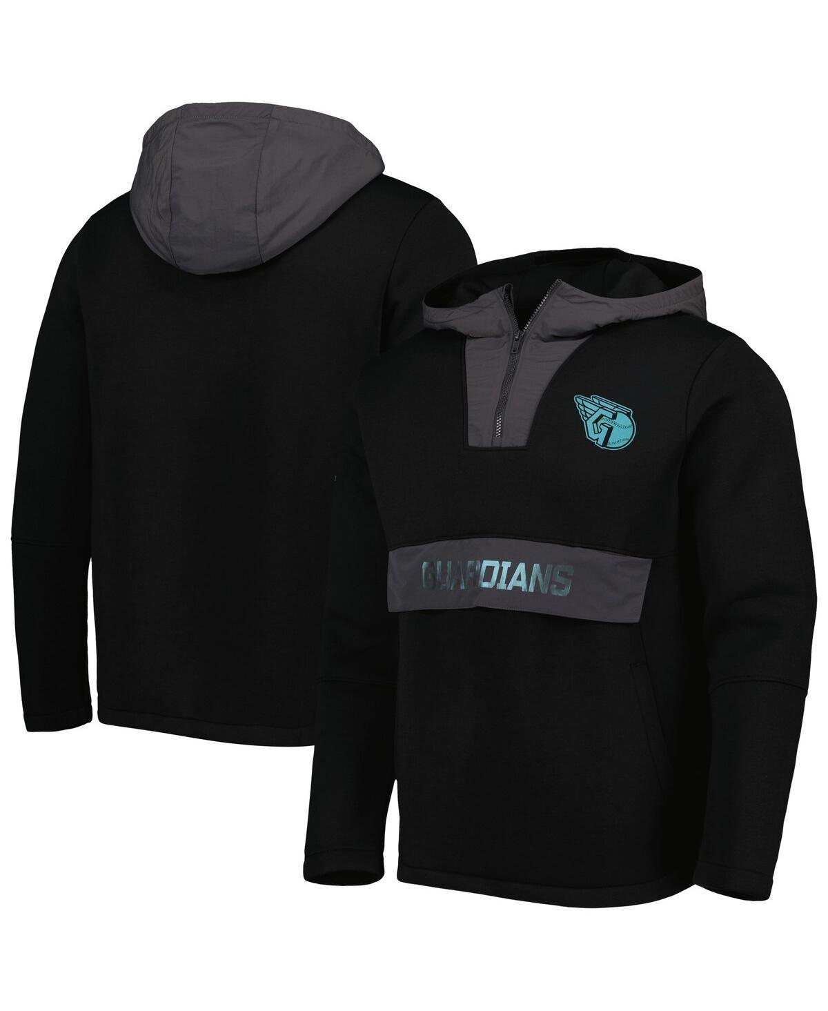 Men's Levelwear Black Cleveland Guardians Ruckus Quarter-Zip Hoodie, Size: Medium, Grd Black Product Image