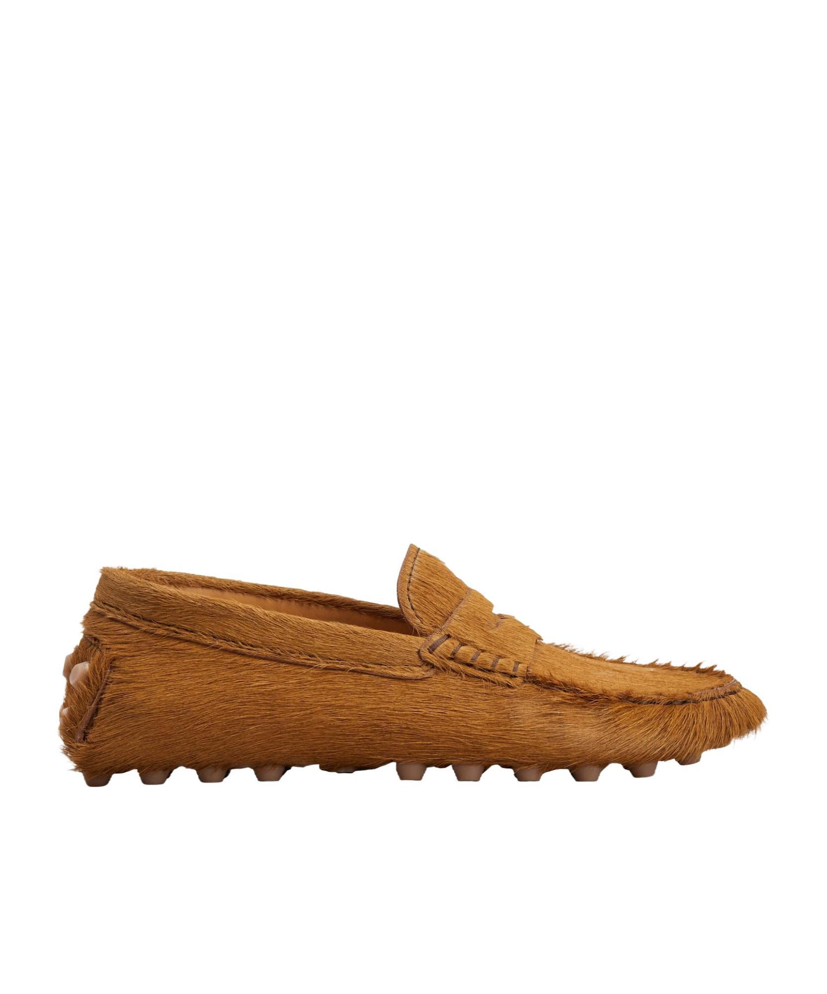 TOD'S Gommino Calf-hair Loafers In Brown Product Image