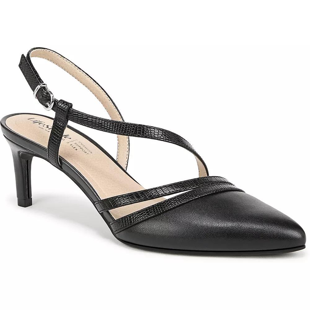 LifeStride Arlo Women's Slingback Dress Pumps, Size: 8.5, Black Faux Leather Product Image