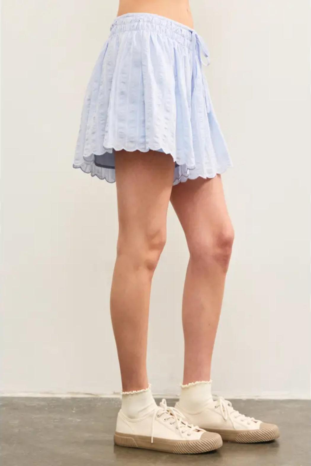Grace Scalloped Hem Shorts Product Image