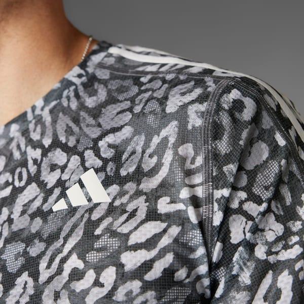adidas Own The Run CLIMACOOL 3-Stripes Tee Dash Grey L Mens Product Image