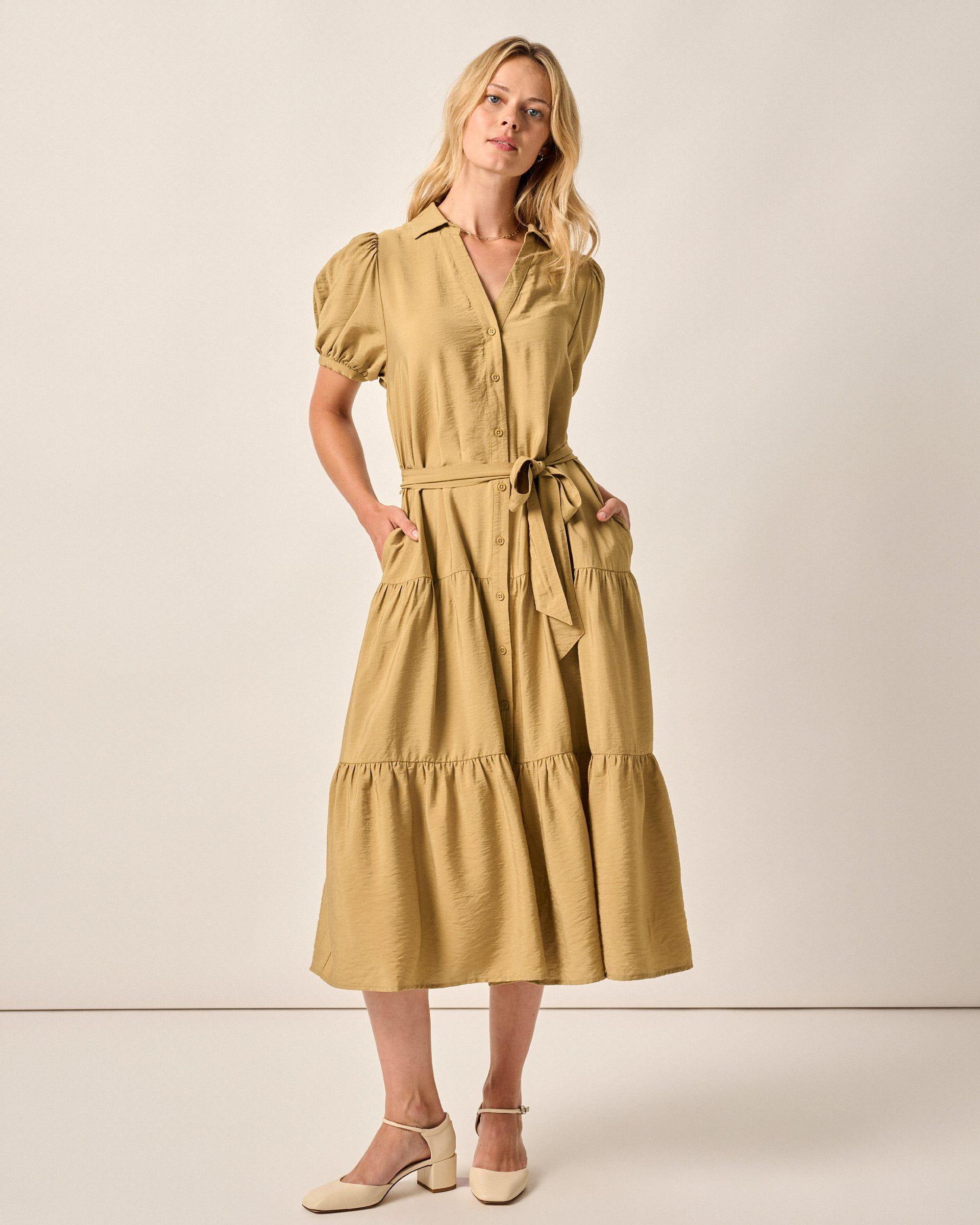 Lorelai Button Up Tiered Maxi Dress Female Product Image