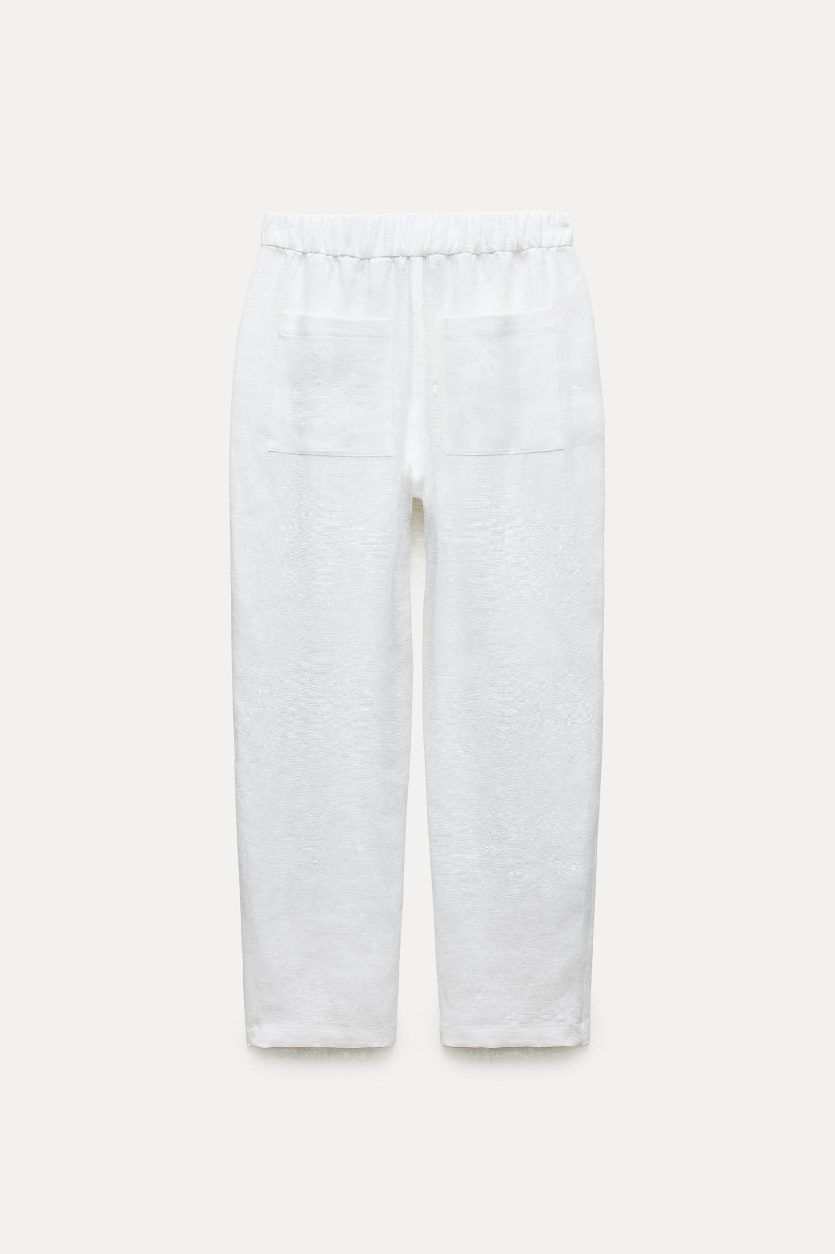 100% LINEN PAJAMA PANTS ZW COLLECTION Product Image