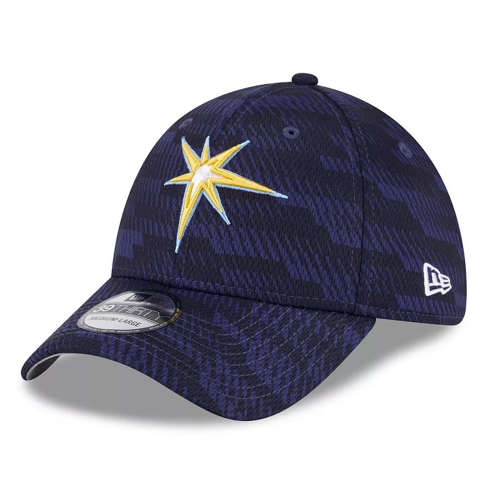 Men's New Era Navy Tampa Bay Rays 2025 MLB Clubhouse 39THIRTY Flex Hat, Size: Medium/Large, Blue Product Image