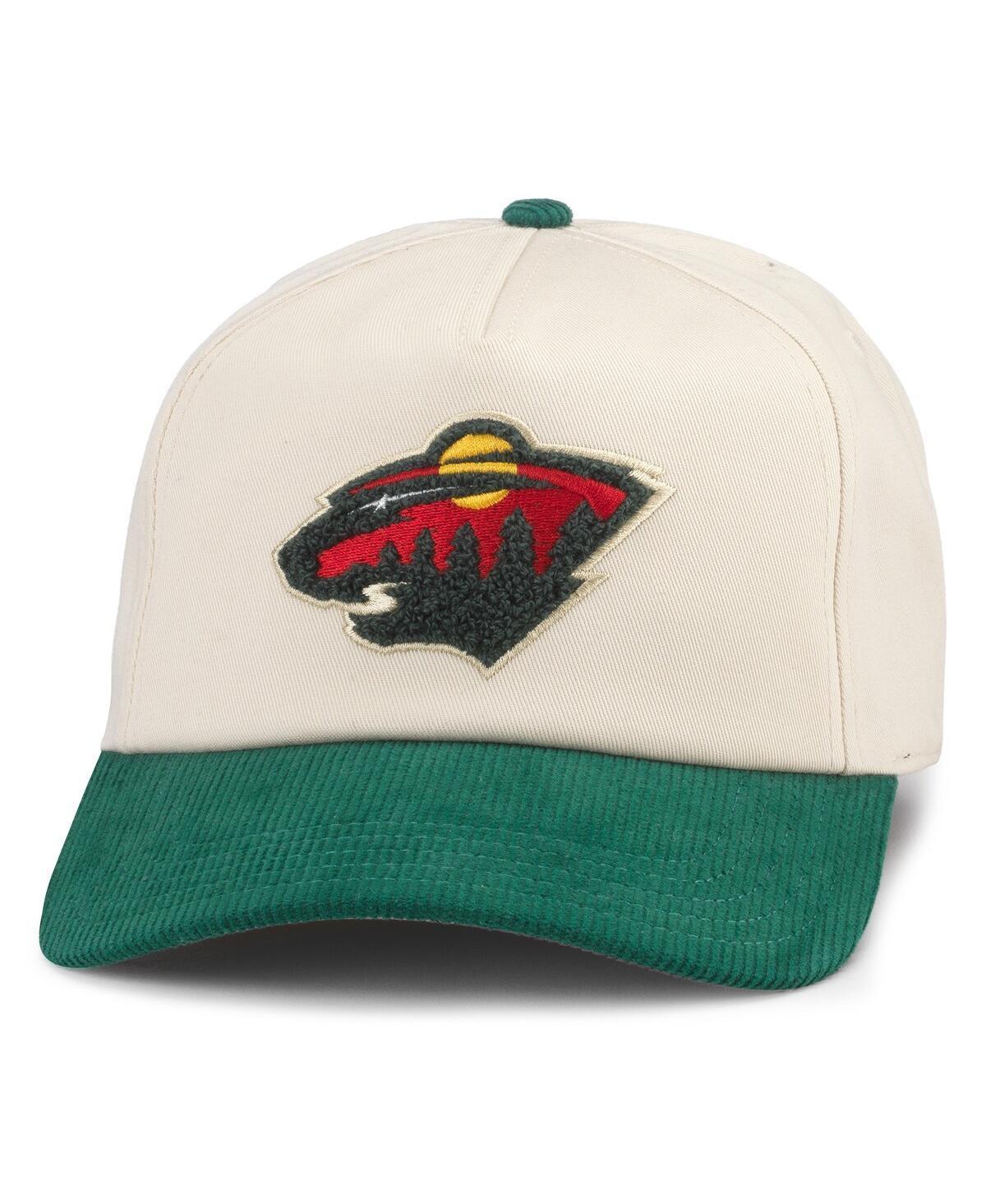 Mens American Needle Cream/Green Minnesota Wild Burnett Adjustable Hat Product Image