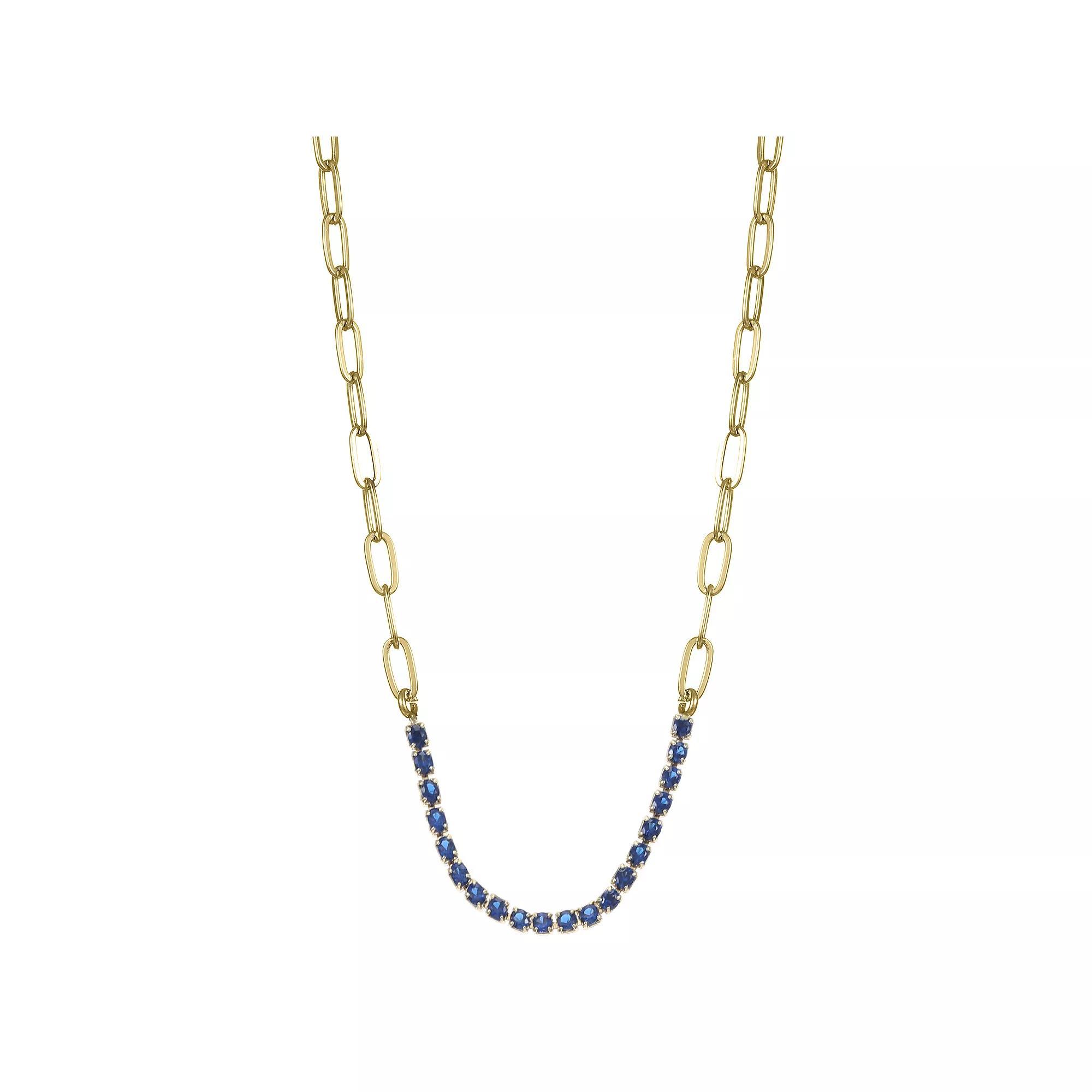 City Luxe Crystal Birthstone Collar Necklace, Women's, Size: 18-20" ADJ, September Gold Tone Product Image