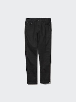 Mens Stretch Selvedge Slim Jeans Black 30 inch UNIQLO US Product Image
