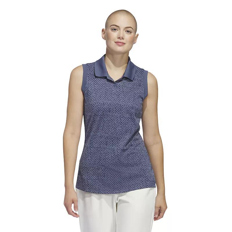 Women's adidas Ultimate365 Jacquard Sleeveless Polo Golf Shirt, Size: XS, Collegiate Blue Product Image