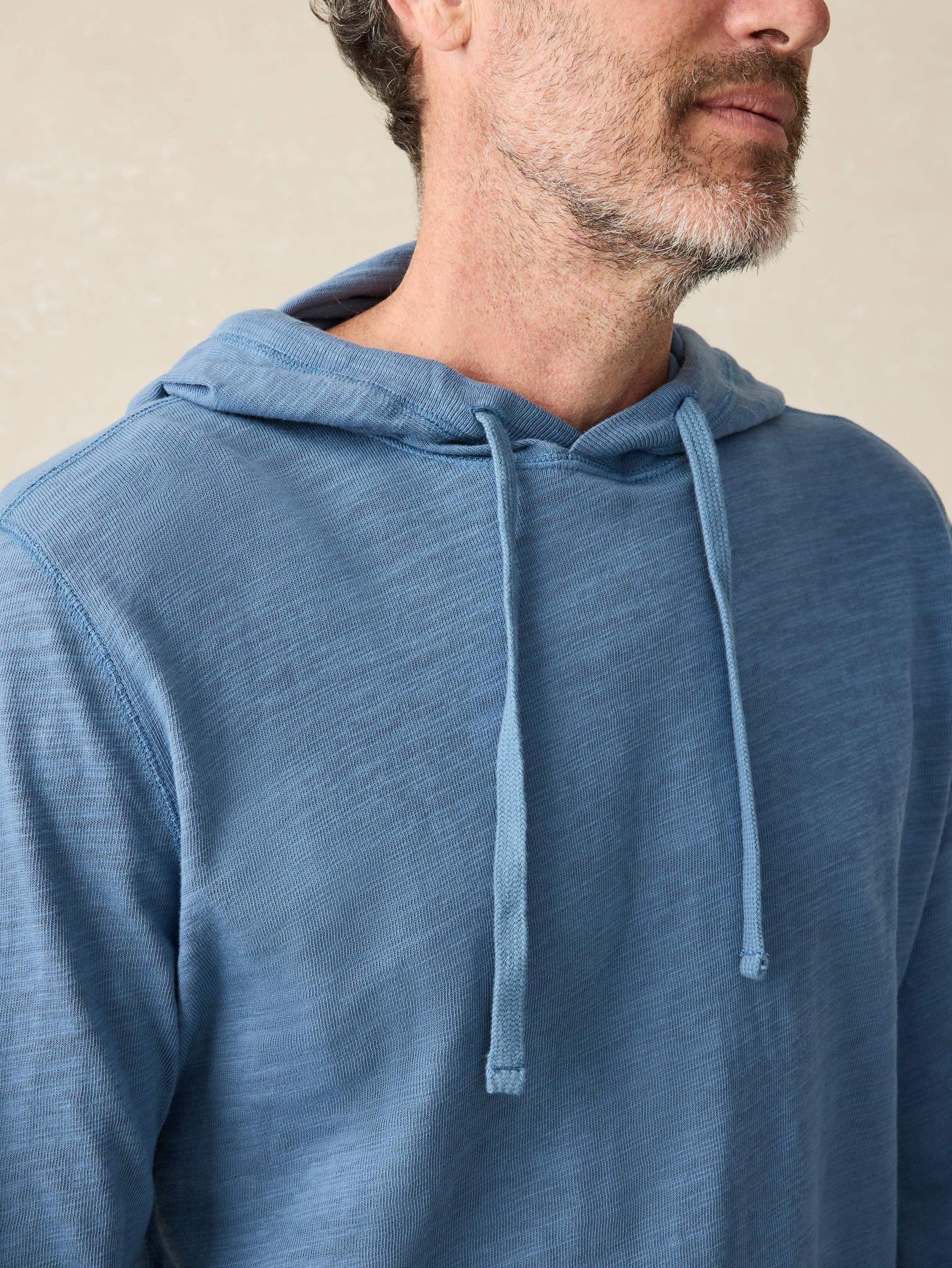 Sunwashed Slub Hoodie - Aqua Ocean Male Product Image
