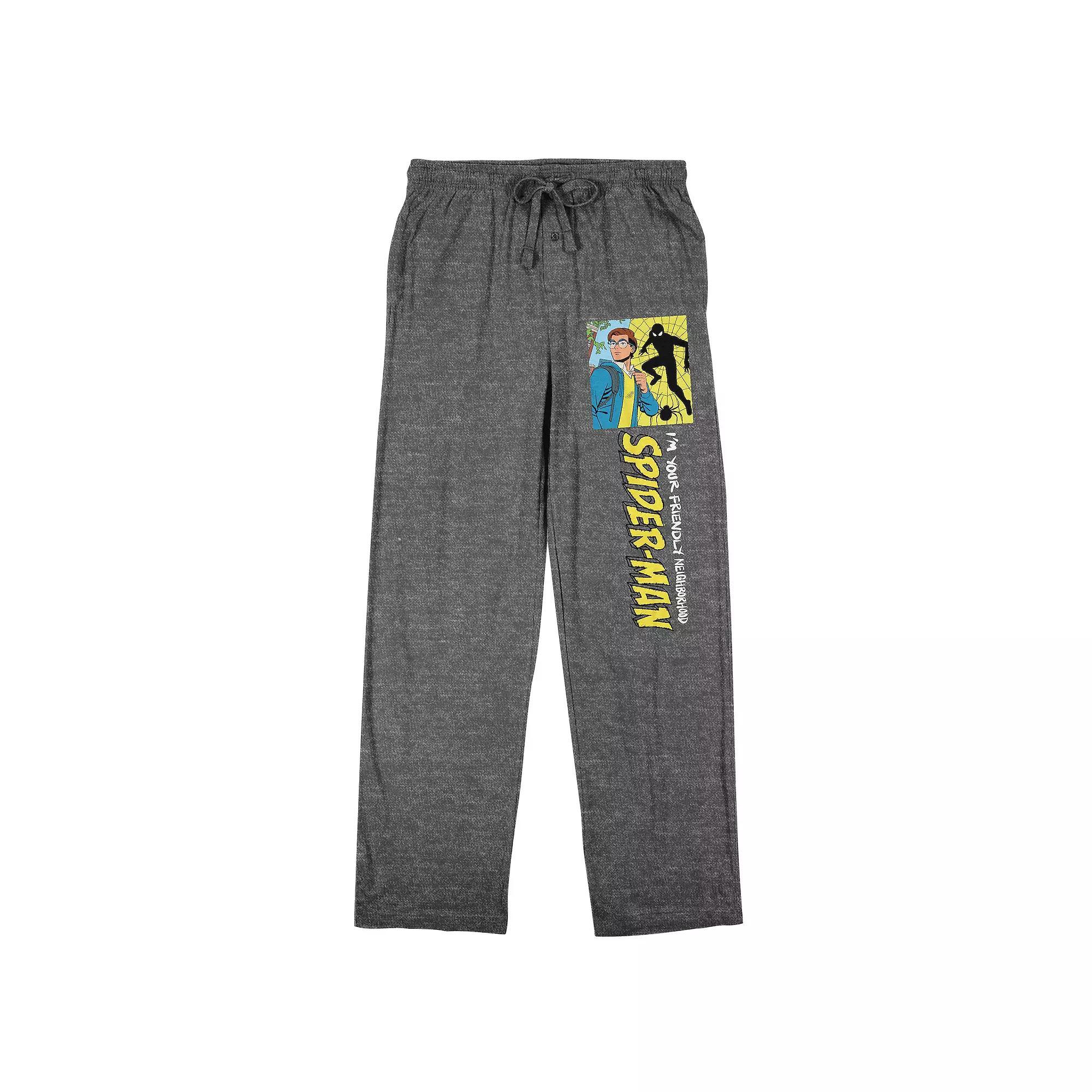 Men's Marvel Friendly Spider-Man Pajama Pants, Size: Large, Gray Product Image